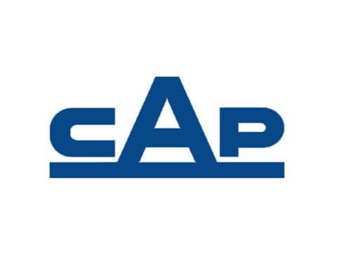 Blue cAp logo with a larger capital 'A' and a horizontal line underneath.